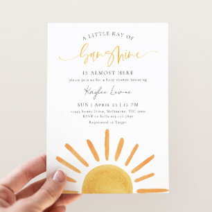 Kleiner Sonnenschein ist fast da Baby Shower Einladung