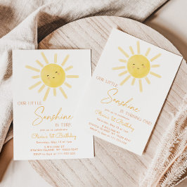 Kleiner Sonnenschein minimalistisch 1. Geburtstag Einladung