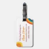 Kleiner Sonnenschein Personalisiert Gepäckanhänger (Rückseite vertikal)