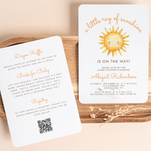 Kleiner Sonnenschein QR-Code-Baby-Party Einladung