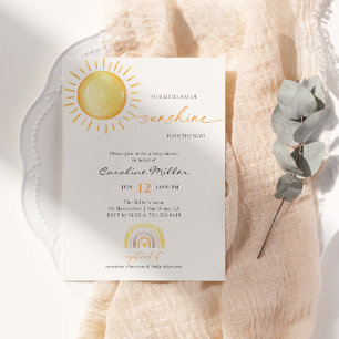 Kleiner Sonnenschein Regenbogen-Baby-Party Einladung