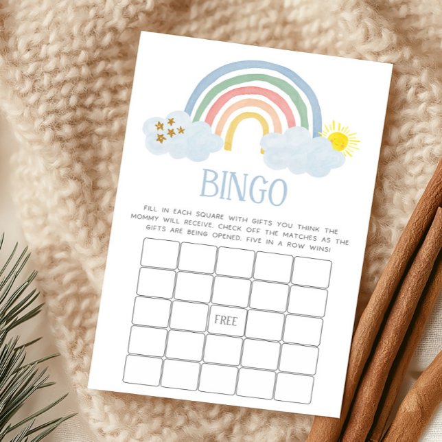 Kleiner Sonnenschein Regenbogen-Bingo-Spiel (Rainbow Baby Shower Bingo Game)