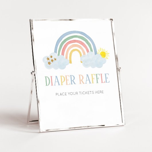 Kleiner Sonnenschein Regenbogen-Windel-Raffle-Schi Poster