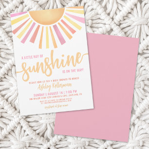 Kleiner Sonnenschein Rosa Babyparty Einladung