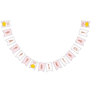 Kleiner Sonnenschein Rosa Punkte Baby 1. Geburtsta Wimpelkette