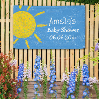 Kleiner Sonnenstrahl Blau Baby Shower Banner