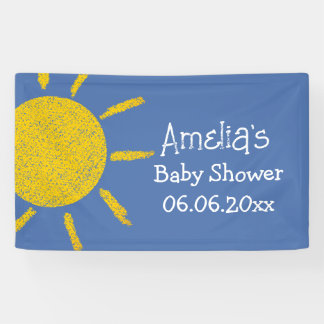 Kleiner Sonnenstrahl Blau Baby Shower Banner