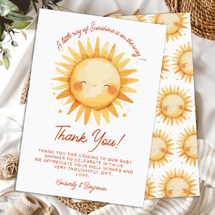 Kleiner Sonnenstrahl Boho Süße Sonne Baby Shower Dankeskarte