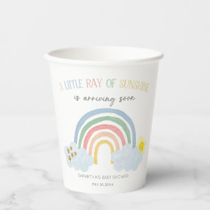 Kleiner Sonnenstrahl Regenbogen-Baby-Party Pappbecher