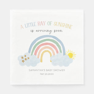 Kleiner Sonnenstrahl Regenbogen-Baby-Party Serviette