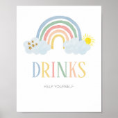 Kleiner Sonnenstrahl Regenbogen Getränke Schild (Vorne)