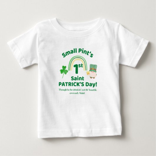 Kleiner Spaß am 1. St. Patrick's Day Baby T-shirt (Vorderseite)