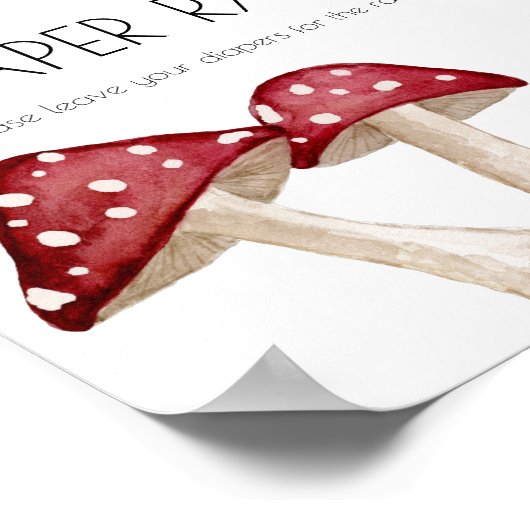 Kleiner Spaß Typ Mushroom Kinderdusche Windeln Raf Poster (Ecke)