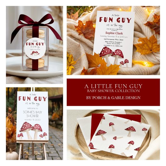 Kleiner Spaß Typ Red Mushroom Woodland Baby Dusche Einladung