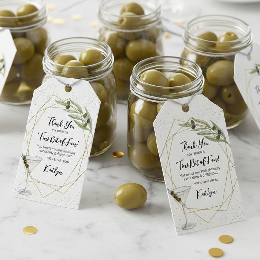 Kleiner Spaßiger Martini Abend Geschenkanhänger