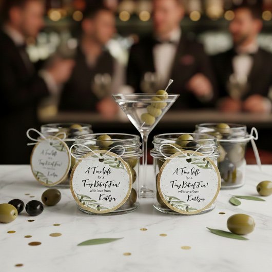 Kleiner Spaßiger Martini Abend Geschenkanhänger