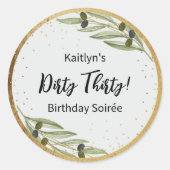 Kleiner Spaßiger Martini Abend Runder Aufkleber (Vorderseite)