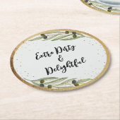 Kleiner Spaßiger Martini Abend Runder Pappuntersetzer (Angewinkelt)