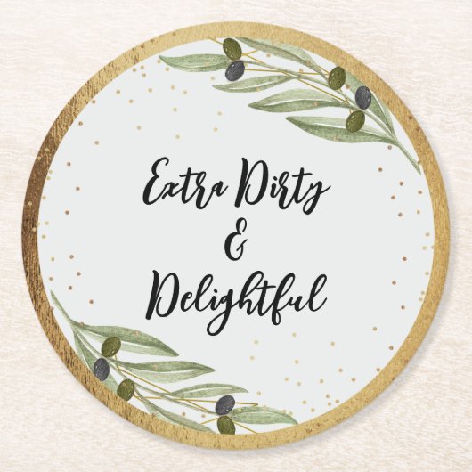 Kleiner Spaßiger Martini Abend Runder Pappuntersetzer (Vorderseite)