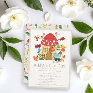 Kleiner Spaßpilz Gnom Pilz Junge Baby Shower Einladung