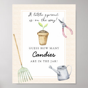 Kleiner Spross - erraten Sie, wie viele Bonbons es Poster