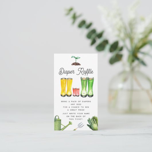 Kleiner Sprout Roter Gartenstiefel Windelwindeln Begleitkarte (Stehend Vorderseite)