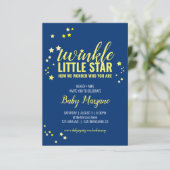 kleiner Star BABY SHOWER oder SIP & SEE gelbe Mari Einladung (Stehend Vorderseite)