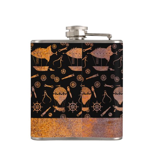 Kleiner Steampunk-Individuelle Name Flachmann (Rückseite)