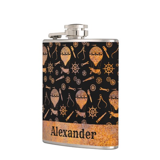 Kleiner Steampunk Rusty Balloon Theme Individuelle Flachmann (Links)