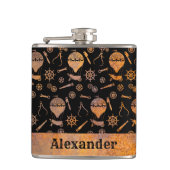 Kleiner Steampunk Rusty Balloon Theme Individuelle Flachmann (Vorderseite)