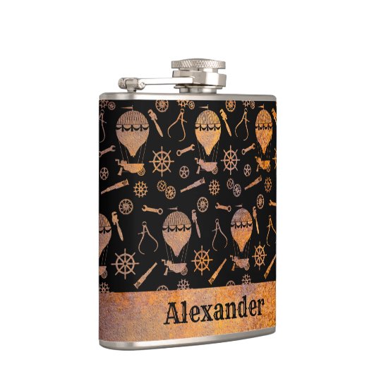 Kleiner Steampunk Rusty Balloon Theme Individuelle Flachmann (Rechts)