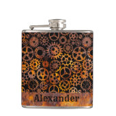 Kleiner Steampunker Individuelle Name Flachmann (Vorderseite)