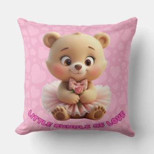 Kleiner Stein Liebe - Niedlicher Babybär in Tutu Kissen
