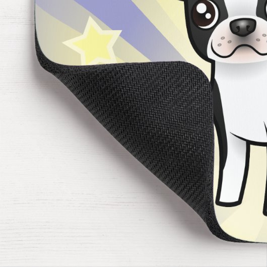 Kleiner Stern Boston Terrier Mousepad (Ecke)