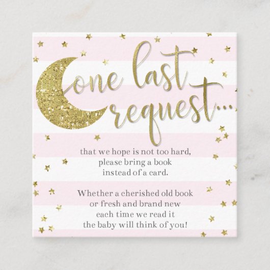 Kleiner Stern pink Bringen Sie ein Buch für Baby Begleitkarte (Vorderseite)