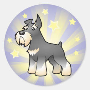 Kleiner SternSchnauzer Runder Aufkleber