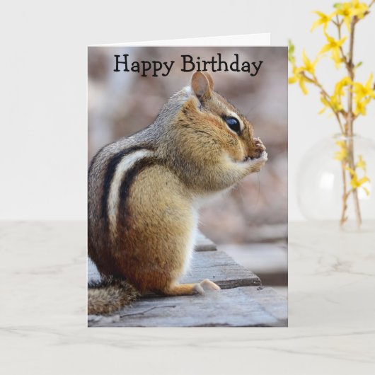 Kleiner Stinkerchipmunk-Geburtstag Karte (Gelbe Blume)