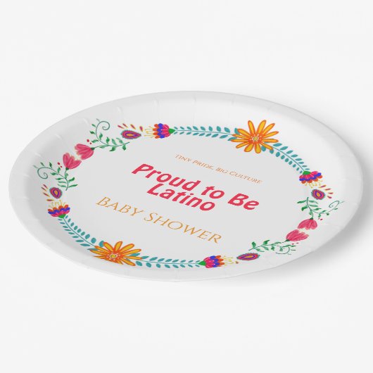 Kleiner Stolz, große Kultur - stolz Latino Baby se Pappteller (Schrägansicht)