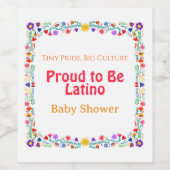 Kleiner Stolz, große Kultur - stolz Latino Baby se Weinetikett (Einzelnes Label)