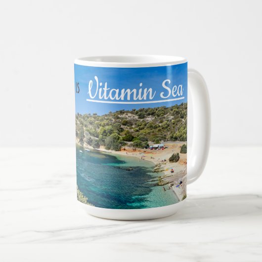 kleiner Strand auf Sardinien mit türkisblauem Wass Kaffeetasse (VorderseiteRechts)