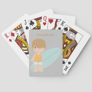 Kleiner Surfer-Typ Kinder-Surfer Personalisieren Spielkarten