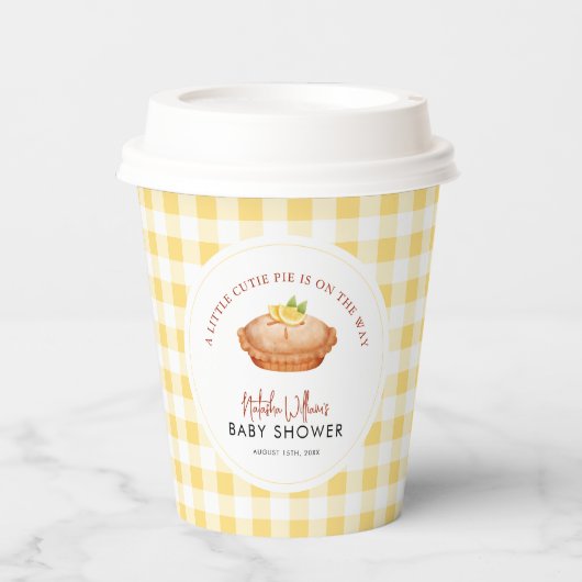 Kleiner Süsse-Kuchen ist auf dem Weg Babydusche Pappbecher (Vorderseite)