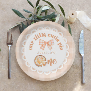 Kleiner Süsse-Kuchen macht einen 1. Geburtstag Pappteller