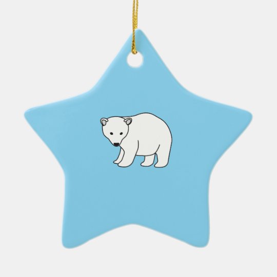 kleiner, süßer Eisbär Keramik Stern-Ornament