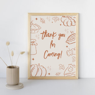 Kleiner Süßer Herbst-Baby-Shower-Dankeschön-Schild Poster