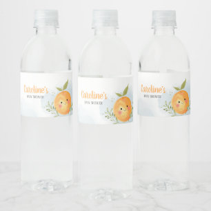 Kleiner süßer Junge Zitrus Orange Baby Shower Wasserflaschenetikett
