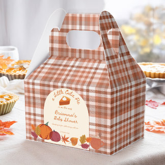 Kleiner Süßer Kürbiskuchen Herbst Karo Baby Shower Geschenkschachtel