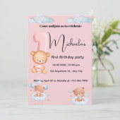 Kleiner Süßer Panda 1. Geburtstag Einladung (Stehend Vorderseite)