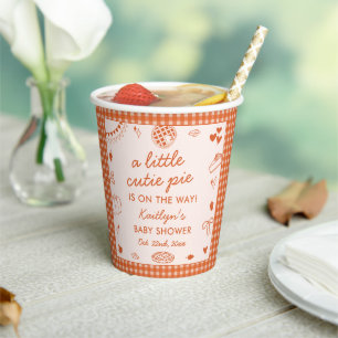 Kleiner Süßer Pie Auf Dem Weg! Herbst-Baby-Party Pappbecher