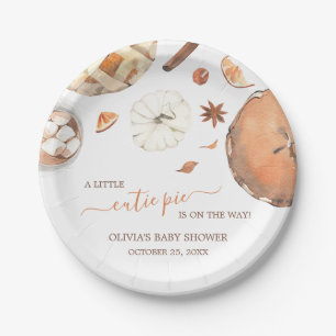 Kleiner Süßer Pie Herbst-Kürbis-Baby-Party Pappteller